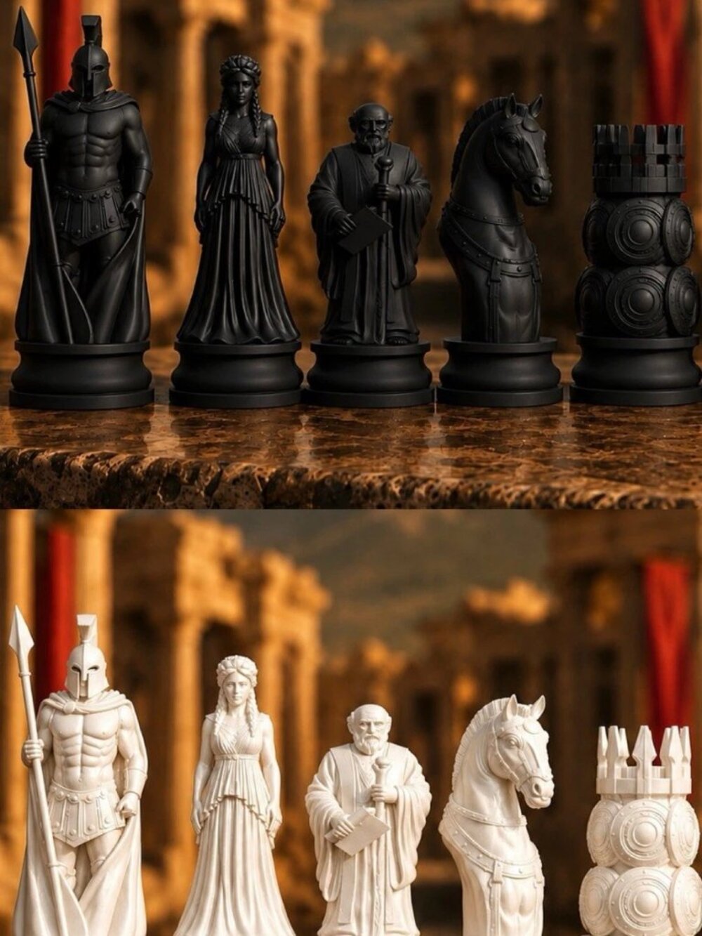 Custom Spartan Chess Pieces